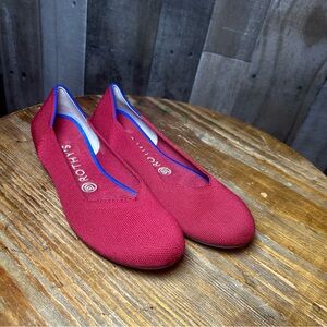 Rothy's Red Flats Sleek Minimalist Design